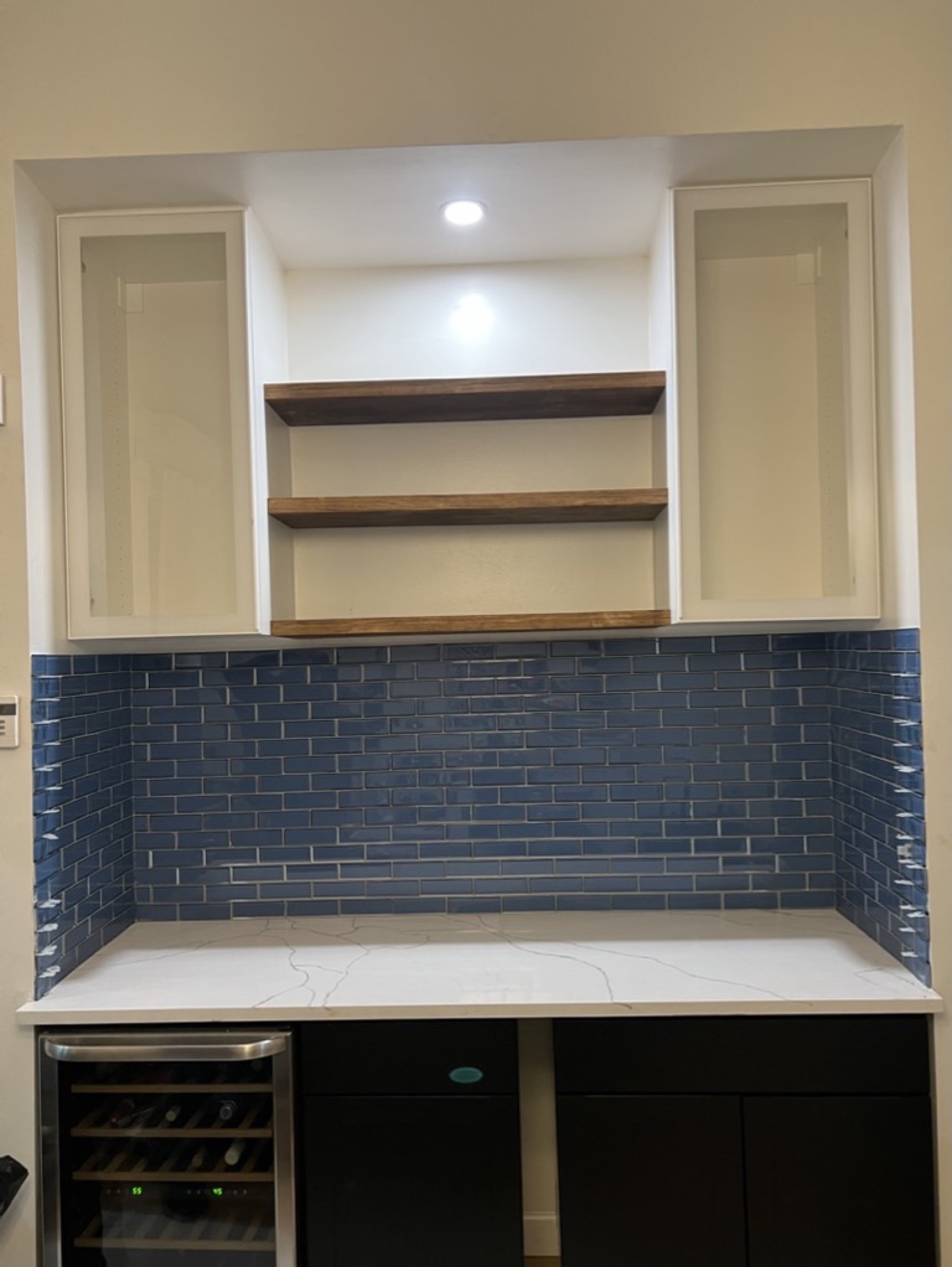 Kitchen backsplash tile finish — Tile installation & repair project photo