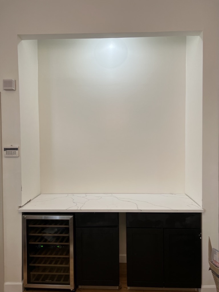 Related views of a custom cabinet shelving project