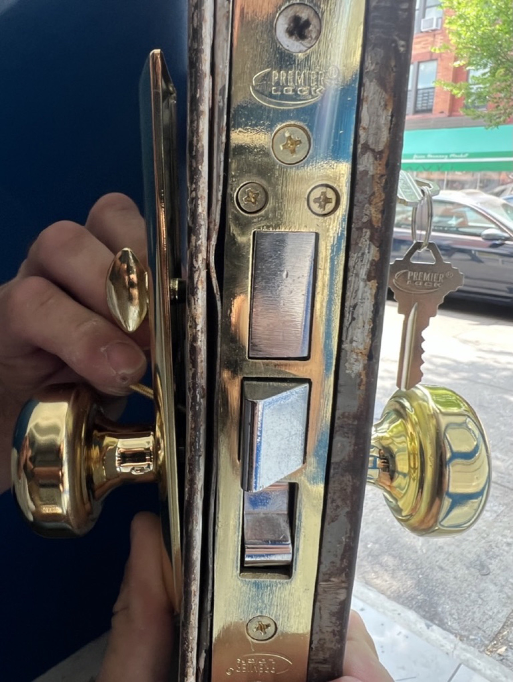Entry door hardware repair — Doors & trim project photo