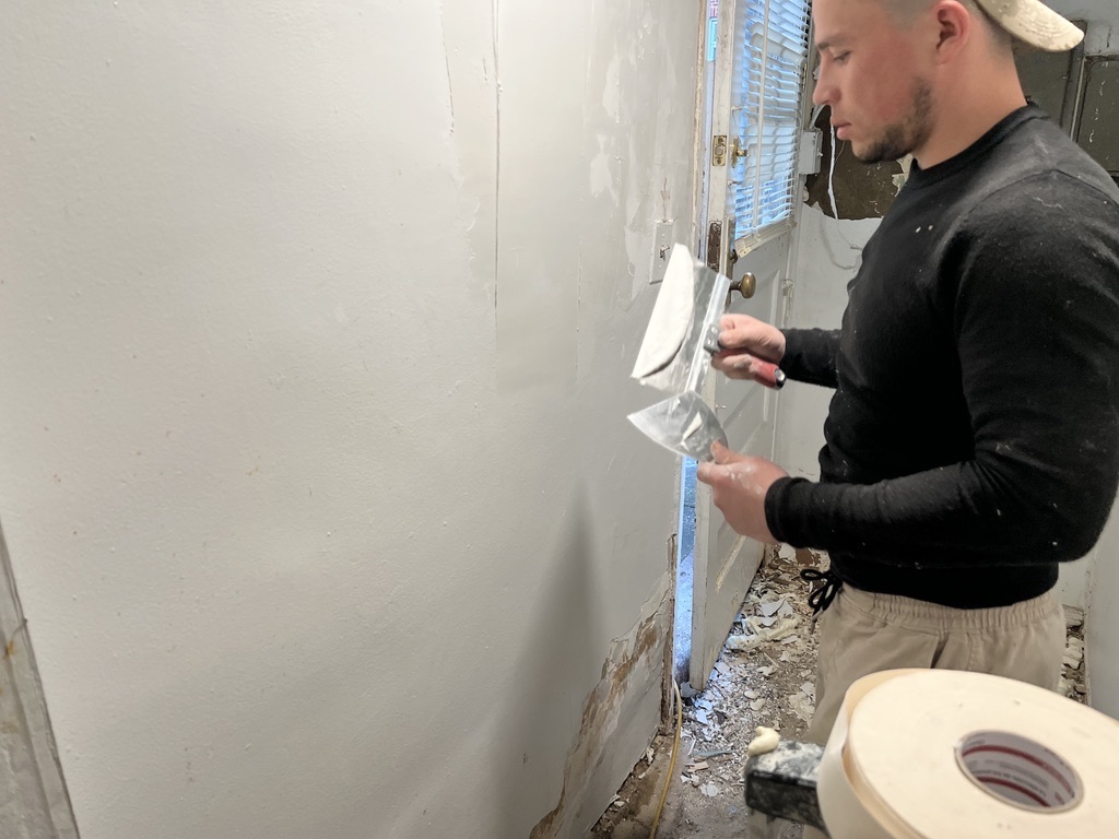 Related views of interior door preparation