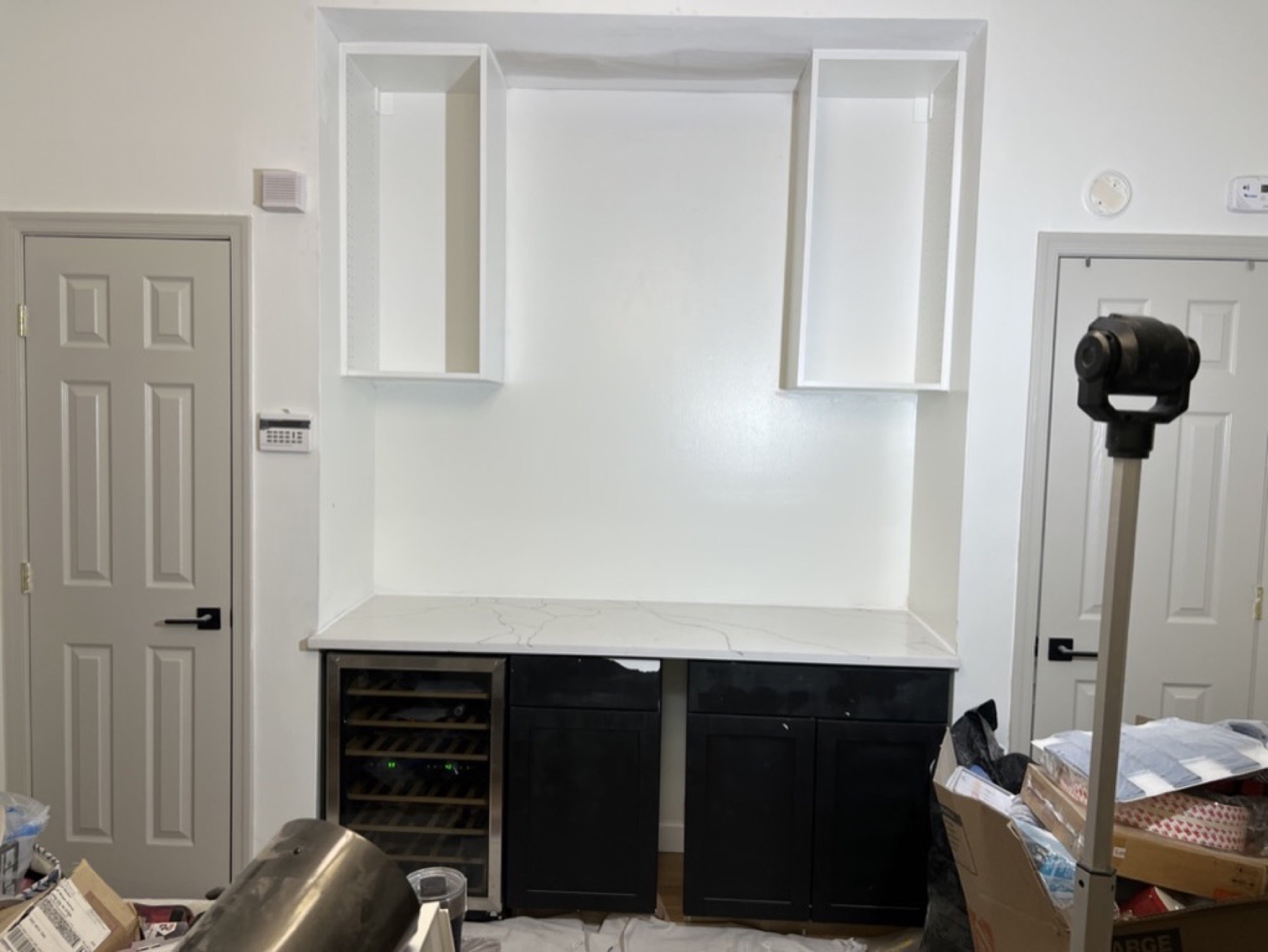 Kitchen cabinet wall finish — Interior painting project photo