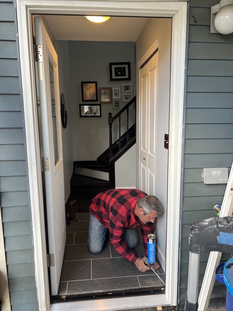 Related views of an interior repair project
