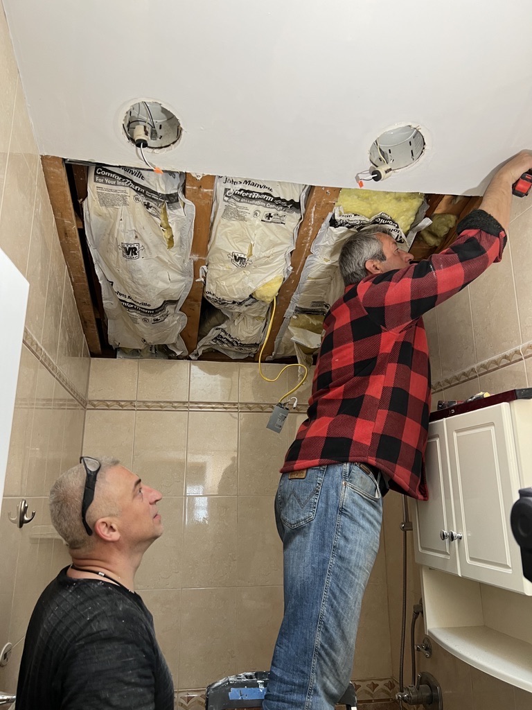 Related views of an interior repair project