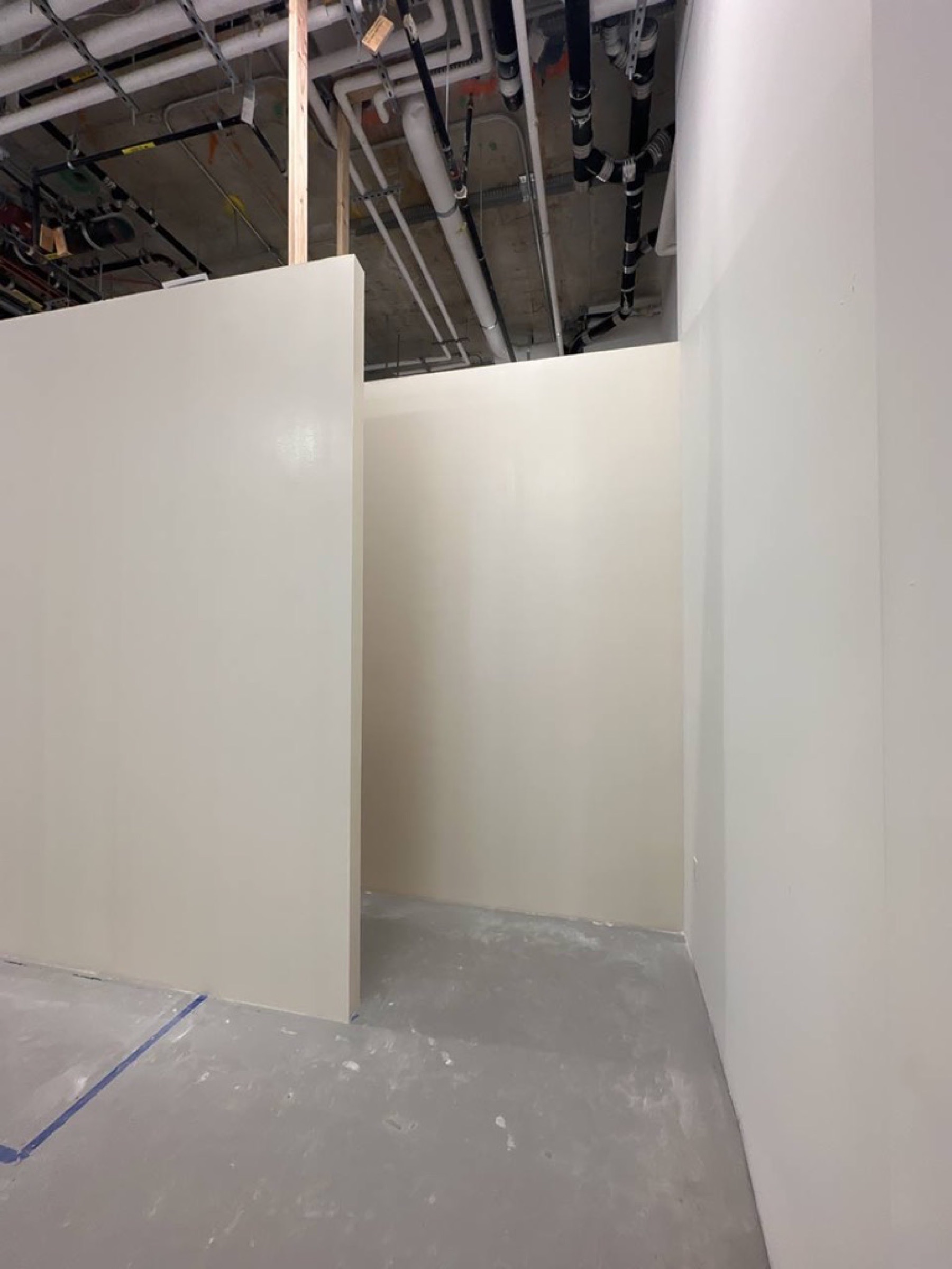 Interior wall rebuild — Drywall repair project photo