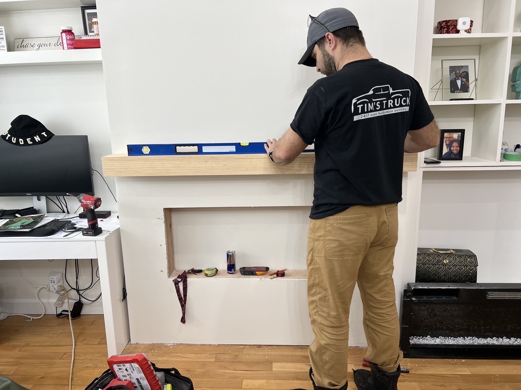 Related views of a feature wall surround project