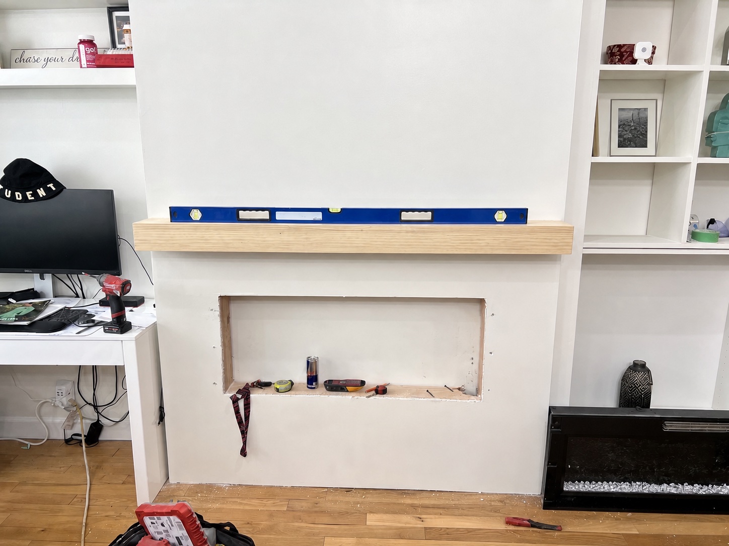Related views of a feature wall surround project