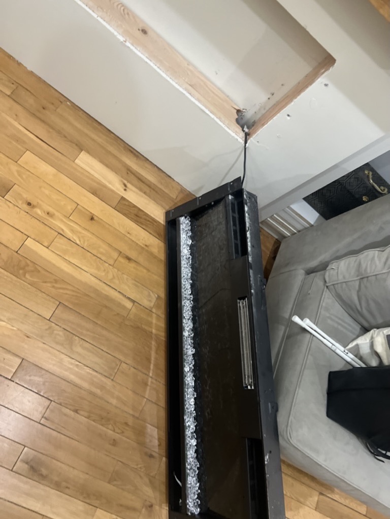 Related views of a fireplace surround project