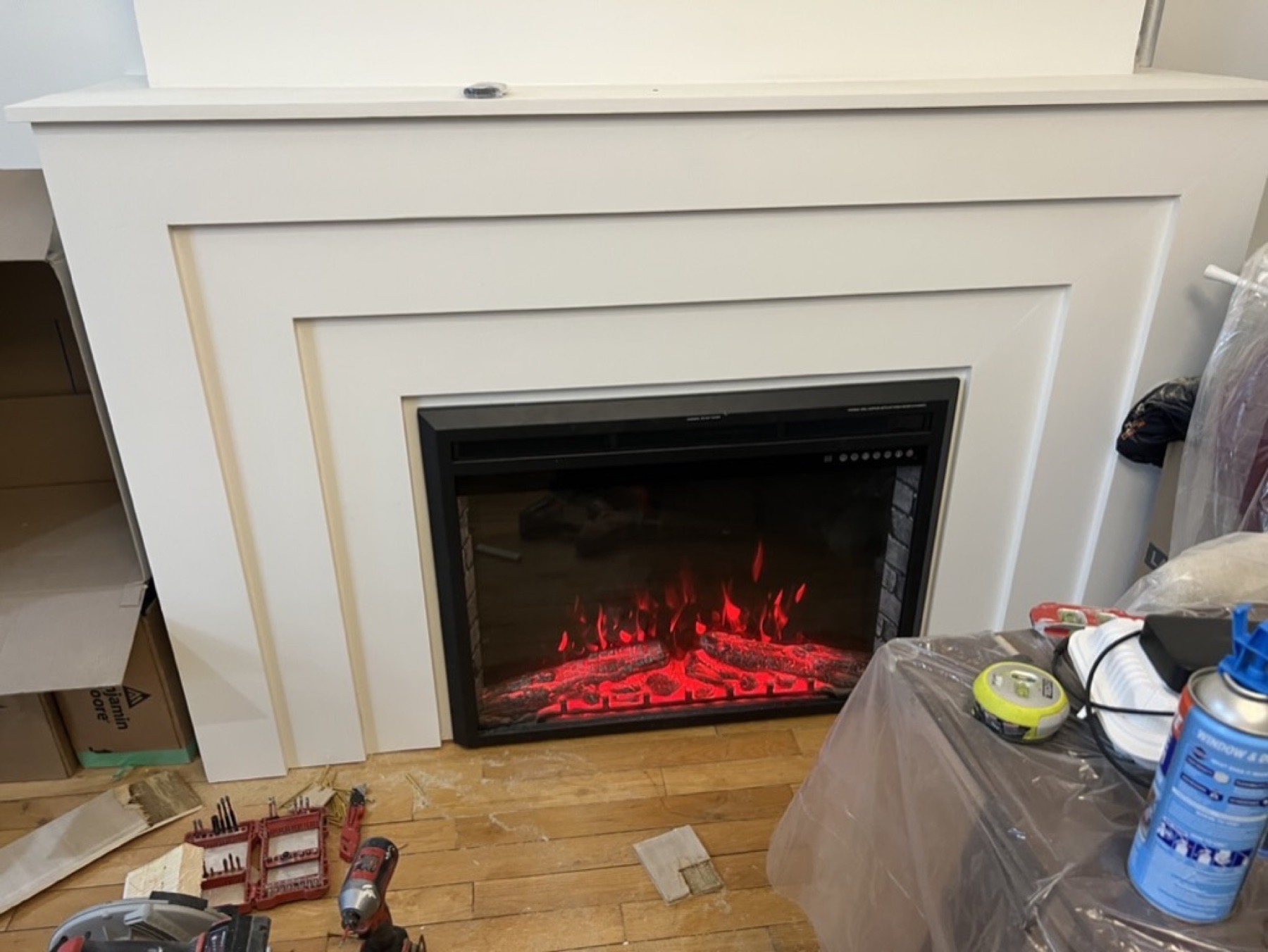 Fireplace trim installation — Doors & trim project photo