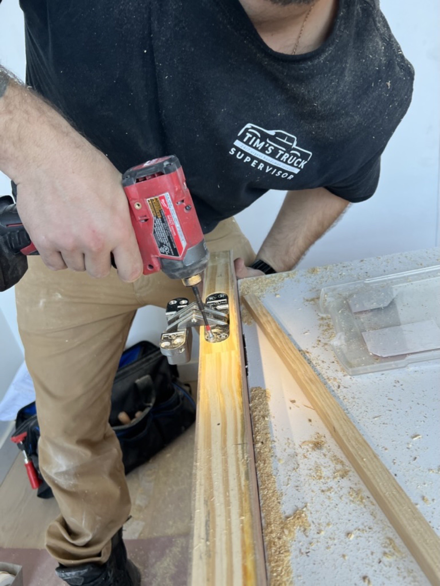 Concealed hinge fitting for custom millwork — Doors & trim project photo