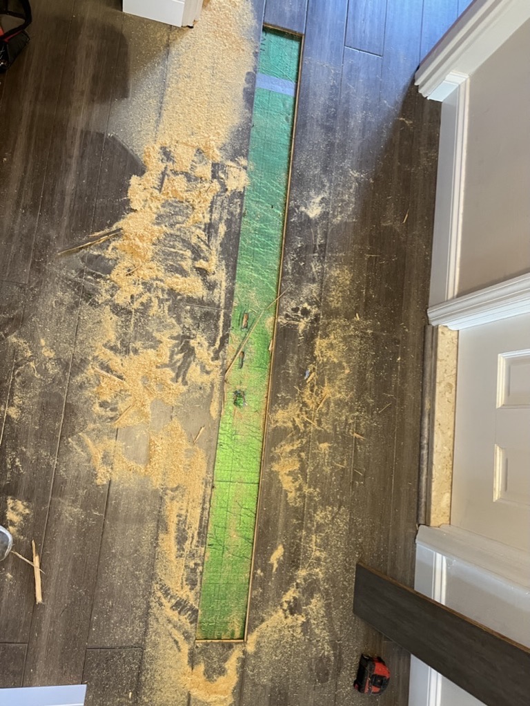 Related views of shower door trim detail